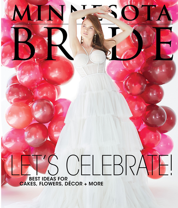 Minnesota Bride second spring summer cover with bride and red balloons