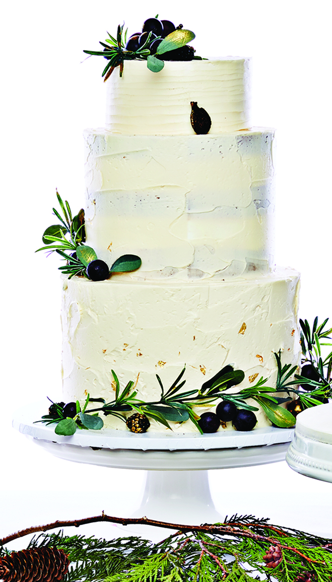 A tiered buttercream cake with grapes and blackberries from Amy's Cupcake Shoppe