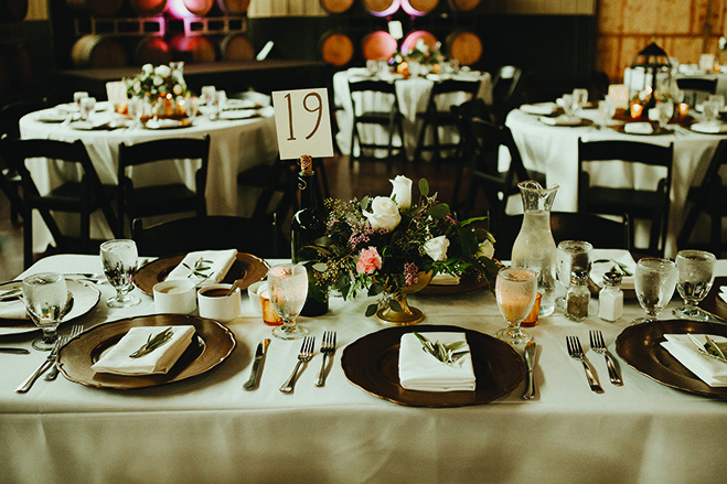 The tables at Lindsay and Hunter's Carlos Creek Winery wedding reception.
