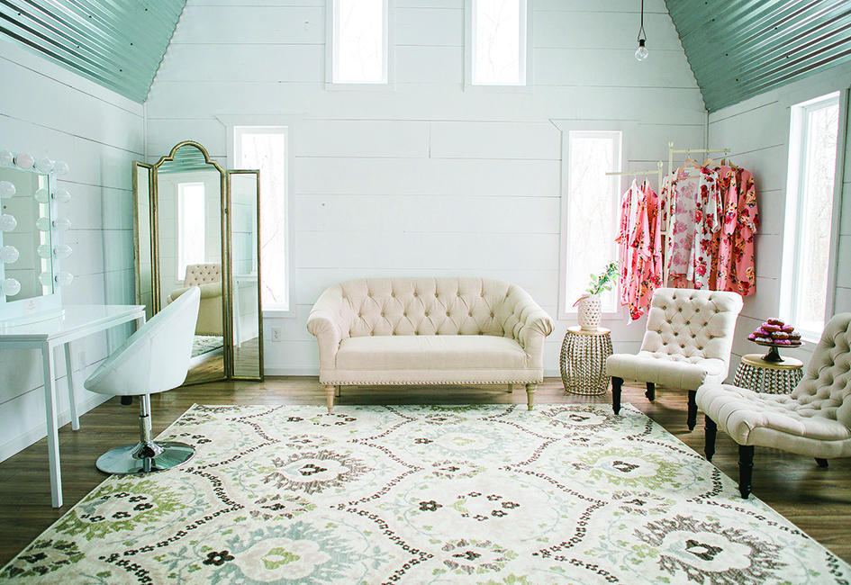 A pop-up bridal suite by Dream Day Dressing Rooms